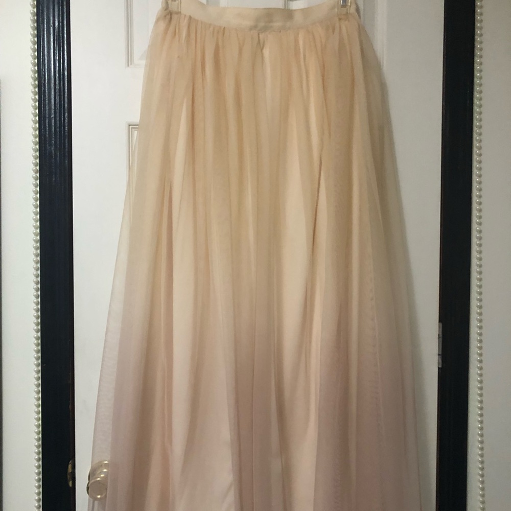 Beautiful ombré pink tulle maxi skirt